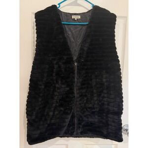 Ana & Kate Faux Fur Vest Sleeveless Zip Front Cozy Layering One‎ Size NWOT